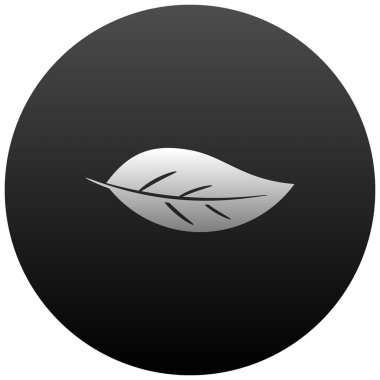 Çember arkaplan vektöründe yaprak simgesi