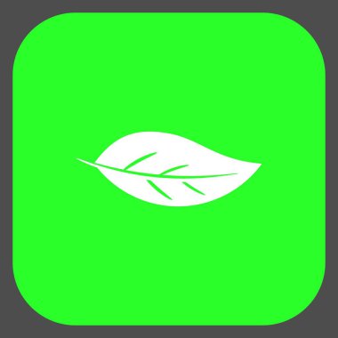 Kare arkaplan vektöründe yaprak simgesi