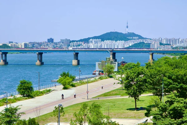 Yeongdong Bridge Han River Ttukseom Hangang Park Jamwon Hangang Park — Stock fotografie