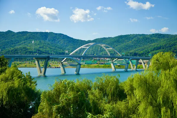 Soul Jižní Korea Října 2023 Bílý Obloukový Příkrov Velkého Mostu — Stock fotografie
