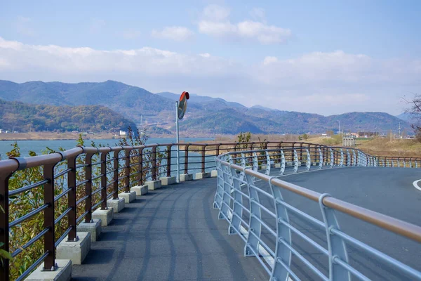 Gumi City Jižní Korea Listopadu 2023 Křivolaká Cyklostezka Řeky Nakdong — Stock fotografie