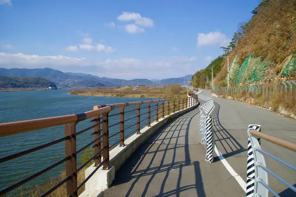Gumi City Jižní Korea Listopadu 2023 Kroucená Cyklistická Stezka Přes — Stock fotografie
