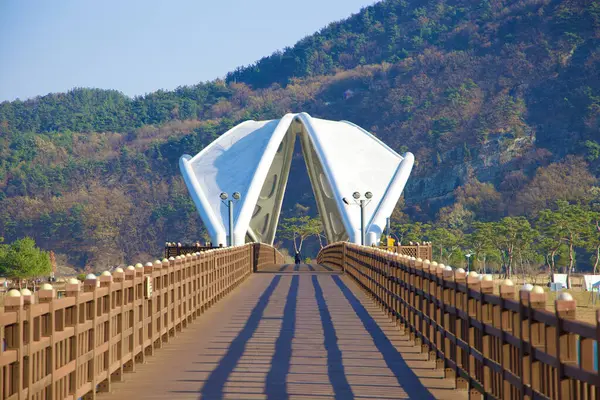 Sangju City Jižní Korea Listopadu 2023 Pohled Přímo Dolů Mostě — Stock fotografie