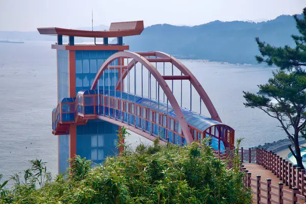 Samcheok City Jižní Korea Prosince 2023 Výtahová Šachta Stoupající Úbočí — Stock fotografie
