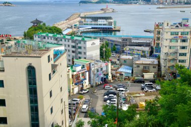 Sokcho Lighthouse, Dongmyeong Port, Sokcho, Korea, East Sea, city view, coastal view, buildings, Sokcho City, South Korea, travel, tourism, lighthouse observation, harbor, Sokcho streets, Sokcho architecture, Sokcho skyline, port view, cityscape, Sok clipart