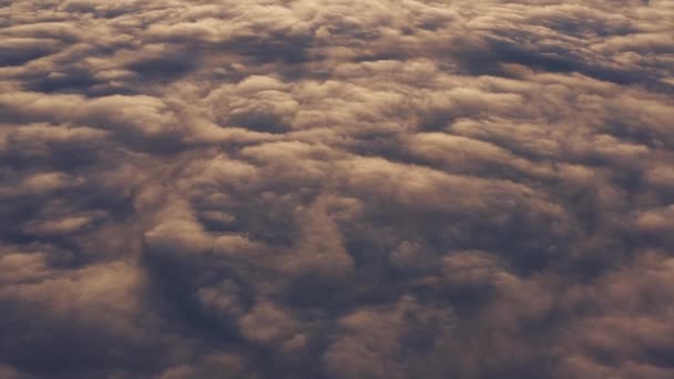 Picturesque Mountain Landscape Sea Thick Clouds Fog Sunrise Tilt Aerial — Stock Video