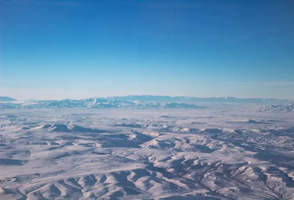 Sky Clouds Mountains Snow Photo Taken Airplane — Stock Photo, Image