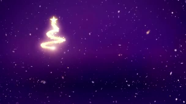 Árbol Navidad Abstracto Fondo Púrpura — Vídeos de Stock