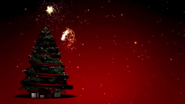 Árvore Natal Letra Feliz Natal — Vídeo de Stock