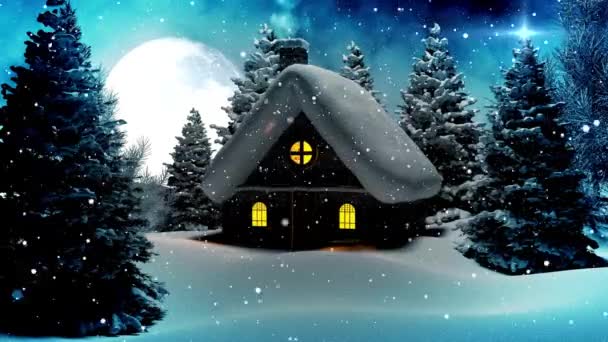 Рождественская Ночь Фон Бесшовный Петля — стоковое видео