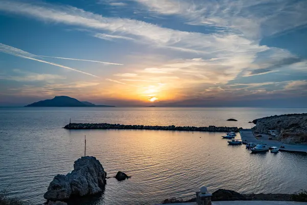 Ηλιοβασίλεμα Στην Ελλάδα Κάρπαθος Εικόνα Αρχείου