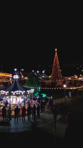 Orhei Moldova December 2023 Christmas Fair Orheiland Amusement Park — Stok video