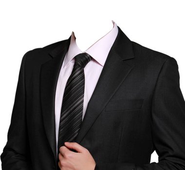 Beyaz arka planda takım elbise ceketi. Grafik tasarımı için model şablonu