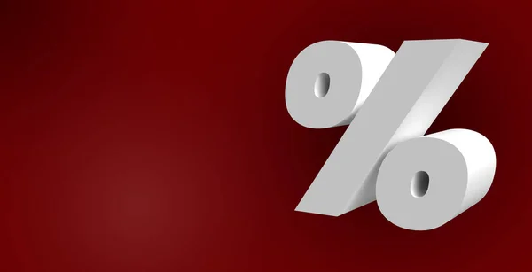 stock image 3d percent sign. Blank space for a number. red background. promotion banner.