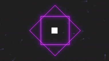 Soyut geometrik şekillerle animasyon döngüsü. Retro stil neon şekiller. Retro dalga