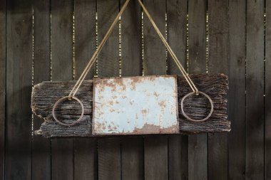 Ahşap vintage plaket. Mesaj için yer. Boşluğu kopyala.