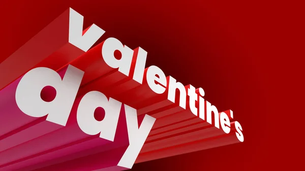 3Dテキスト バレンタインデーの3次元の碑文 クリーンな赤い背景 — ストック写真