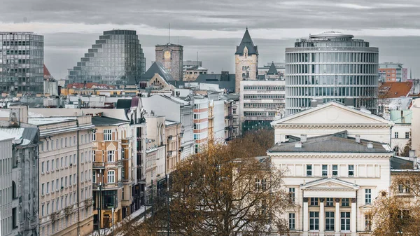 Skyline Ciudad Europea Edificios Desde Arriba Poznan Polonia — Foto de Stock
