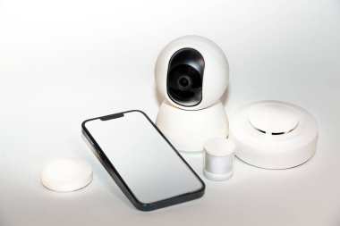 Akıllı telefon boş ekran uzaktan kumandası. Ev izleme güvenliği.