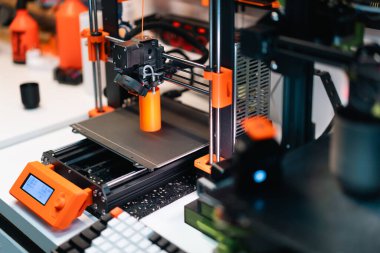 3D yazıcı prototip tasarımı baskılı fincan nesne ev laboratuarı atölyesi iç oval turuncu renk