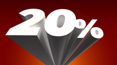 % 20% 20 3d perspektif extrude tipografi kırmızı arka plan