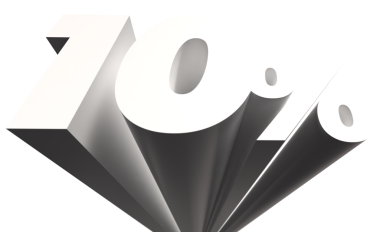 % 10% 10 3d imza perspektifi extrude tipografi şeffaf