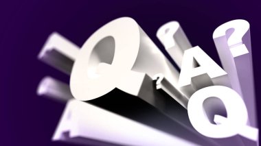 Soru cevabı Q A 3d harf sunum arkaplanı
