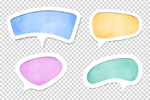 Suluboya elle çizilmiş konuşma balonları vektör