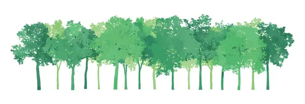 Beyaz zemin üzerinde ağaçlar olan suluboya manzara