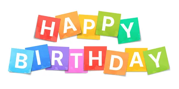 Renkli suluboya kağıt üzerinde Mutlu Yıllar kelime tasarım elementi