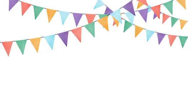 Renkli suluboya bayrak çelengi