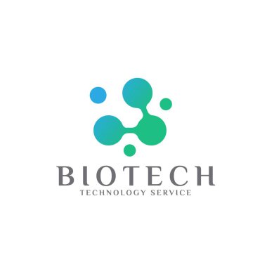 Laboratuvar ve genetik ve eğitim araştırmaları için biyoteknoloji logosu tasarımları