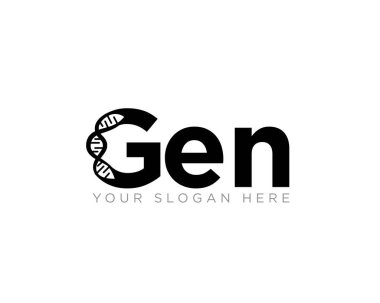 Sağlık laboratuarı ve tıbbi servis logosu için gen ve DNA logosu tasarımları
