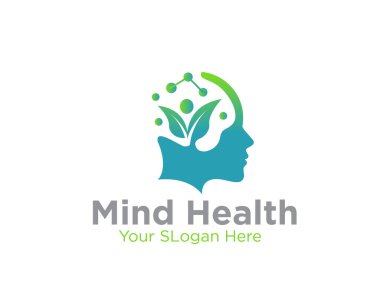 Yaprak zihin sağlığı logosu tıbbi hizmet ve danışman için tasarlandı