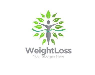 Doğal kilo kaybı logosu sağlık hayatı ve spa logosu için tasarlanmıştır.