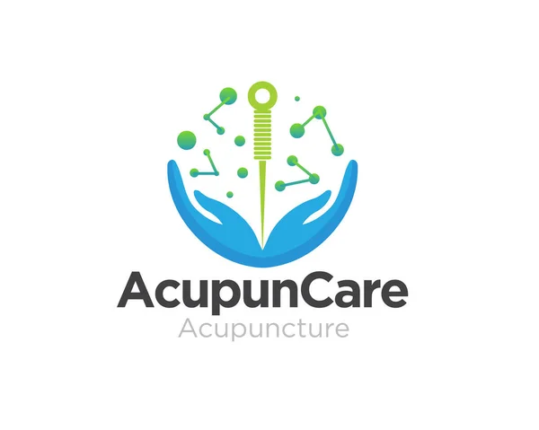 hand acupuncture care logo designs simple for herbal and traditional logo