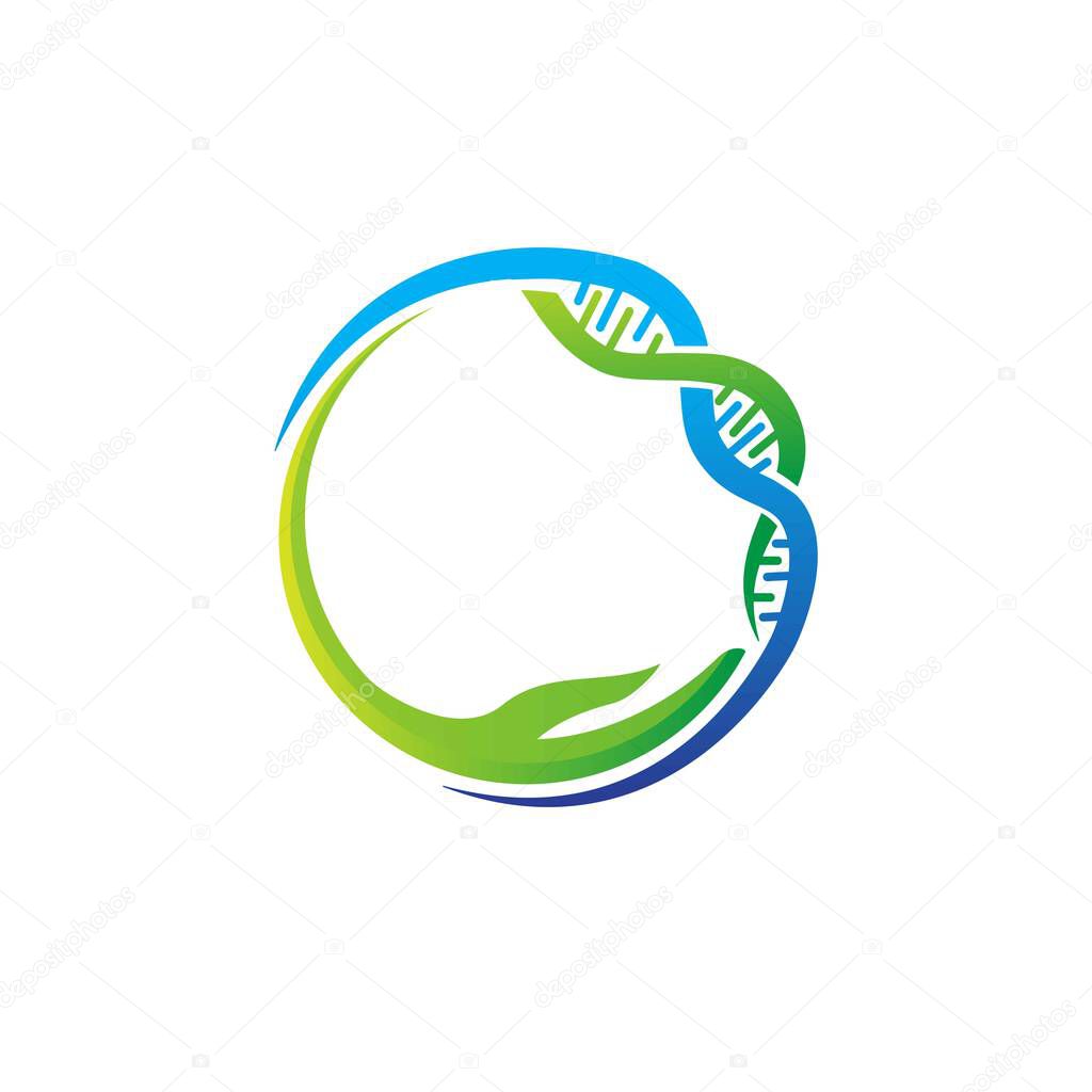 Circle dna care logo designs simple modern for medical and health