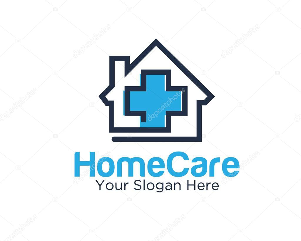 Home care logo designs for medical or health service and clinic or hospital symbols