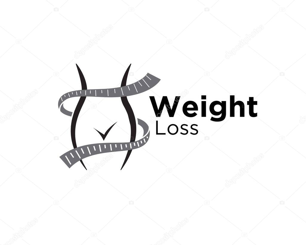 Women weight loss silhouette logo designs simple for slim and clinic logo and health service