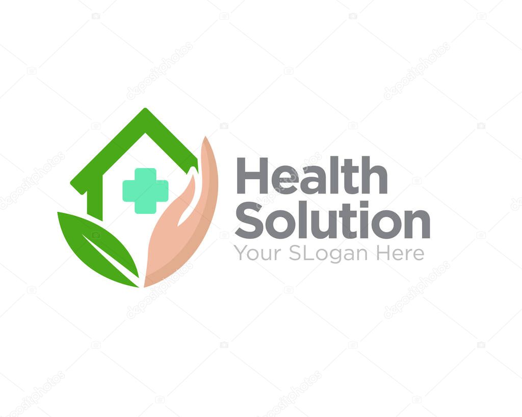 Home clinic health care logo designs for medical and hospital service