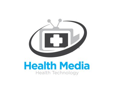 Çevrimiçi sağlık ve sağlık hizmetleri için TV medyası sağlık hizmeti logosu
