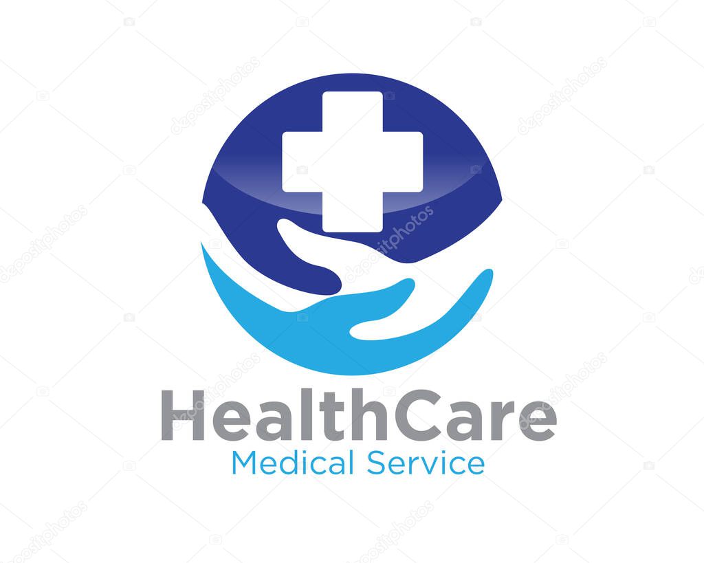 Cross health care with two hand to medical protection
