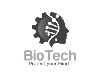 Tıbbi hizmet için zihin tasarımını korumak için DNA biyoteknoloji logosu