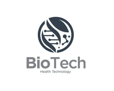 Tıbbi hizmet ve sağlık laboratuarı için bio-teknoloji logosu tasarımları
