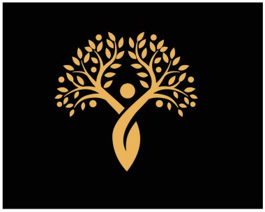 Tıbbi geleneksel hizmet ve danışmanlık için meditasyon ağacı logosu tasarımları