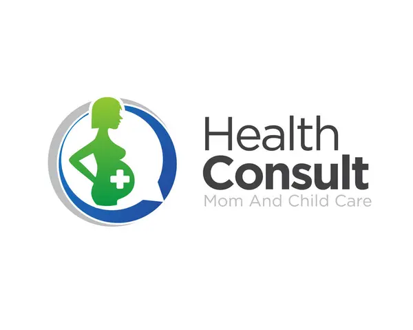 stock vector pregnant health care consulting and talk about mom care logo