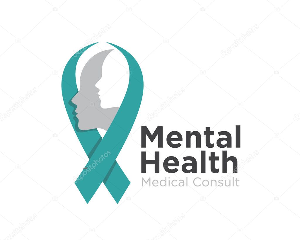 Mental health logo and cancer ribbon