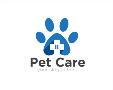 Tıbbi hayvan logosu için pati evcil hayvan bakım logosu tasarımları