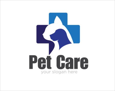 Çapraz sağlık ve hayvan bakım logosu tasarımları