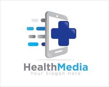Cep telefonu ve sağlık sorunları olan sağlık medyası logosu